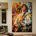 Ручная роспись Толстая текстурированная палитра нож гитарист фотография на холсте Современная Абстрактная Настенная картина домашний декор художественный подарок