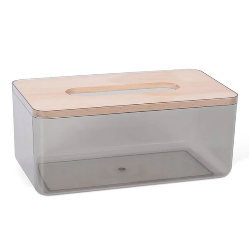 

2 Pcs Household Kitchen Living Room Large Transparent Tissue Box Bedroom Plastic Tissue Storage Box-Yellow & Black