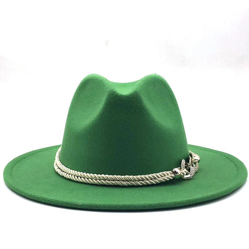 

Шляпа с широкими полями для мужчин и женщин, простая Панама с твердым фетровым покрытием, церковный верх Дерби, из смеси искусственной шерст...