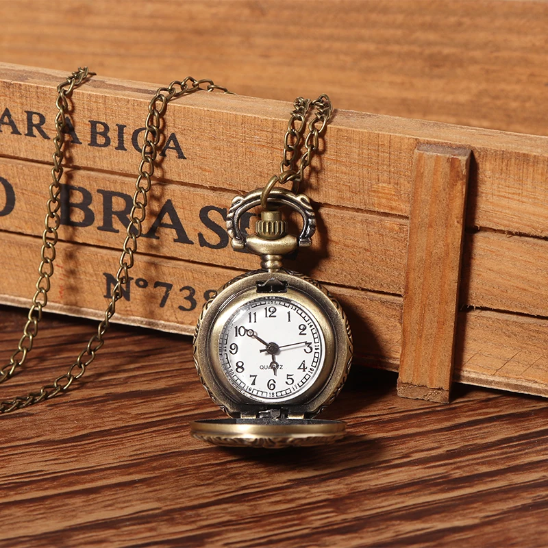 Shellhard 1 шт. античная бронза 3 лошади чехол гравированные кварцевые карманные часы