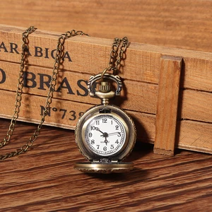 Shellhard 1 шт. античная бронза 3 лошади чехол гравированные кварцевые карманные часы с цепочкой ожерелье кулон ювелирные изделия подарок для дня рождения