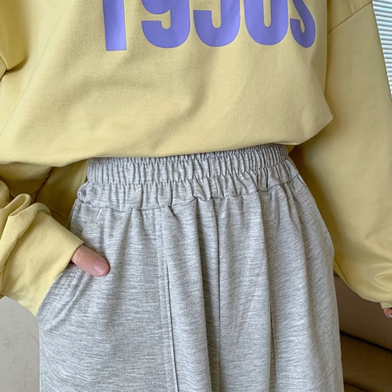 

Autumn Korean Style Fashion Wild Loose Sports High Waist Wide Leg Sports Pants