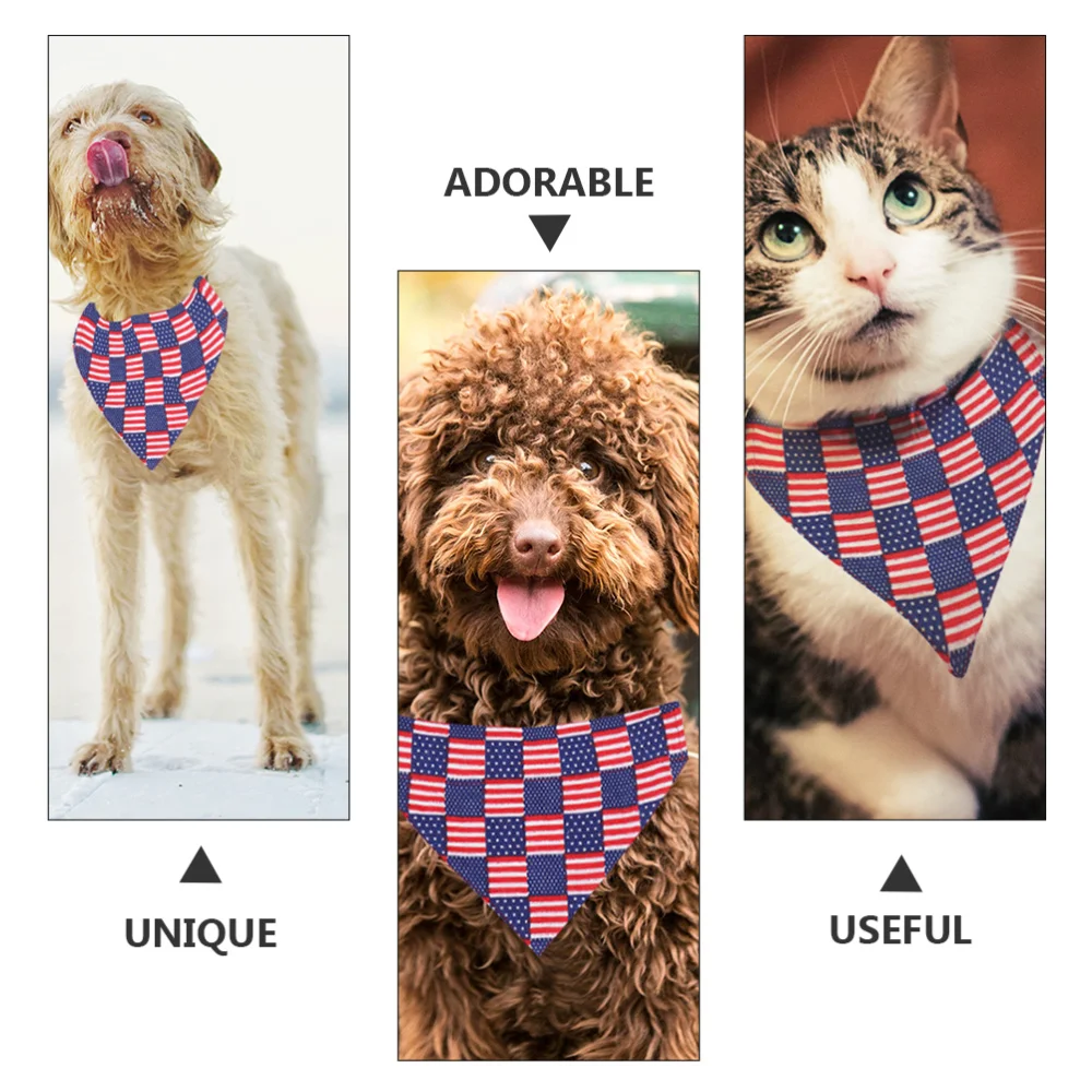 

2 Pcs Independence Day Triangle Scarf Practical Cloth Headband Costume Set