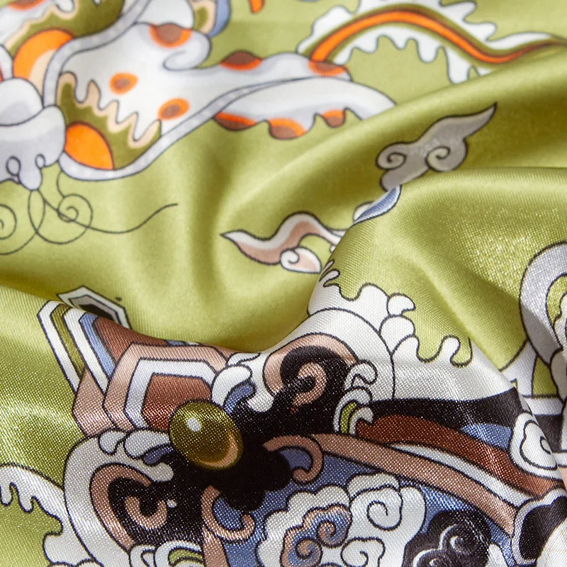 Шелковый шарф женский весенний с имитацией шелка 90 см фиолетовый атласный