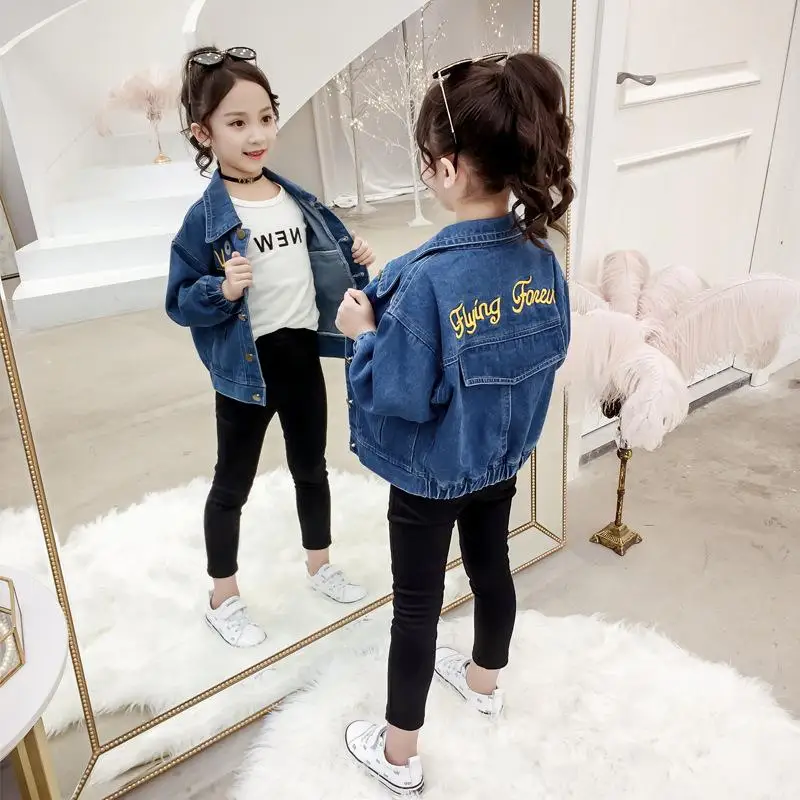 Детская куртка новинка детская одежда на весну и осень хлопковая джинсовая с