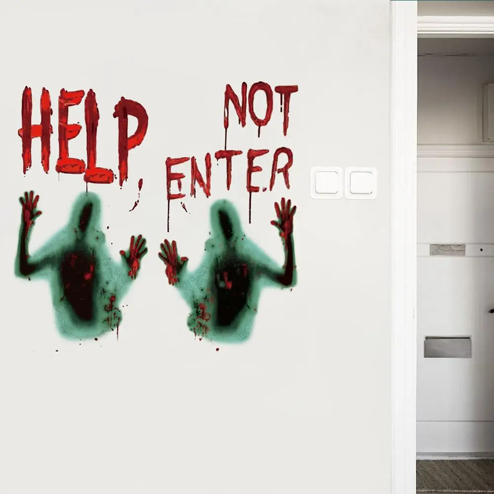 Из 2 предметов вампира ужас зомби Стикеры Плакат Украшение для дом с привидениями