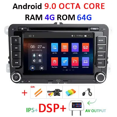 9.0 4G 64G DSP AVOUT DSP ips Android 9,0 4G 64G 2 DIN dvd-плеер для VW PASSAT B6 CC B7 POLO GOLF 5 6 Tiguan Fabia быстрая для сиденья Altea Toledo Leon - Цвет: 9.0 4G 64G DSP AVOUT
