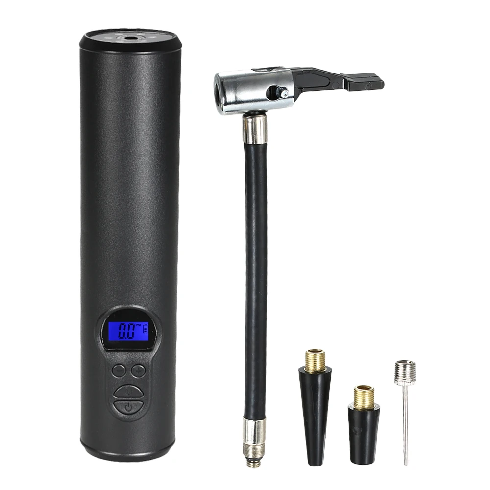 Портативный воздушный компрессор ручной мини насос для накачки шин с ЖК дисплеем