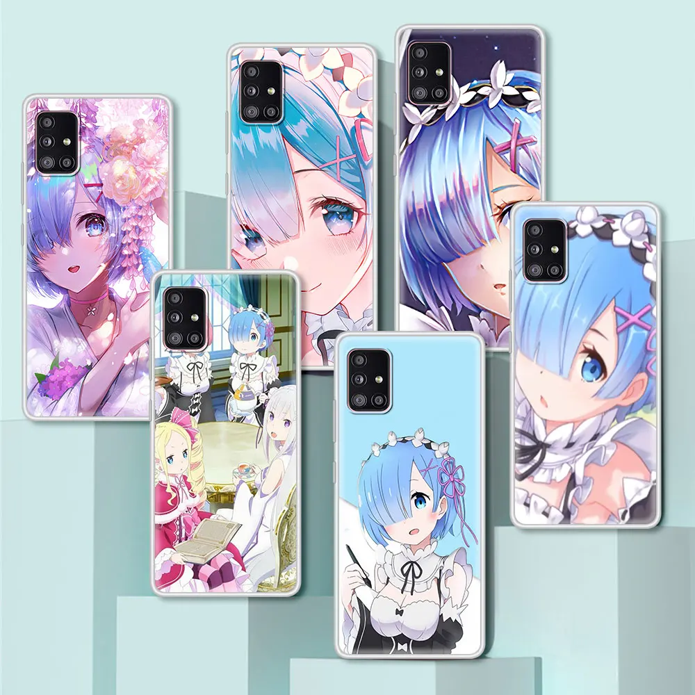 

Anime Rem Re Zero Translucent Matte Phone Case For Samsung Galaxy A51 A52 A71 A32 A72 5G A12 A31 A21s A02s A41 A11 A91 Cover