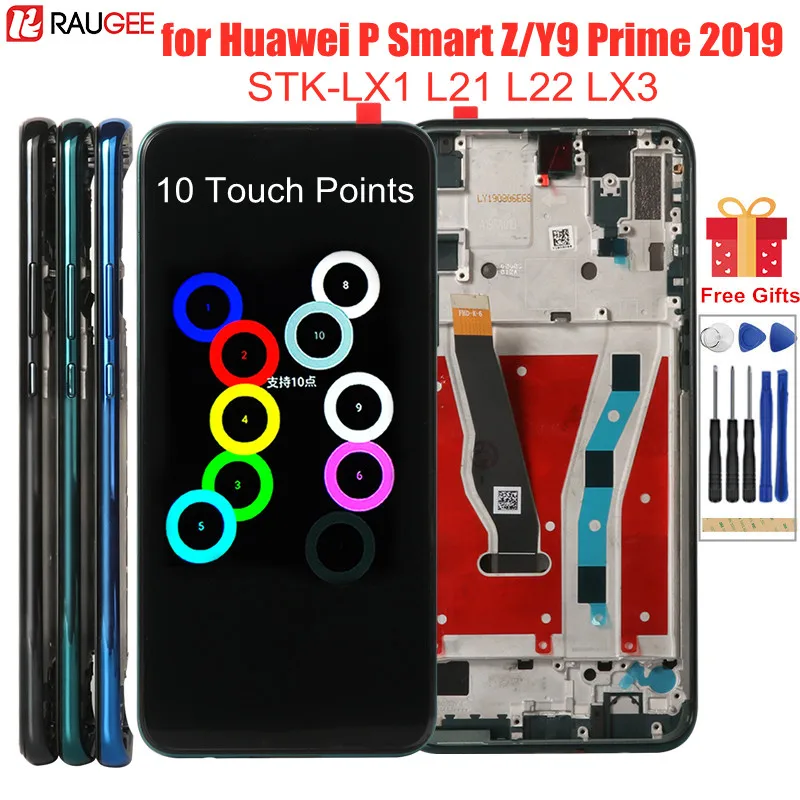 Дисплей для Huawei P Smart Z STK LX1 ЖК дисплей с сенсорным экраном и рамкой замены Y9 Prime 2019