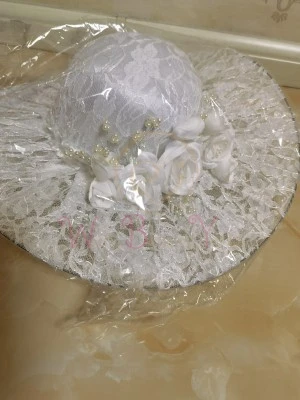 

Women Chic Fascinator Hat Lace White Black Cocktail Wedding Party Church Headpiece Fashion Headwear Hair Accessories Bride