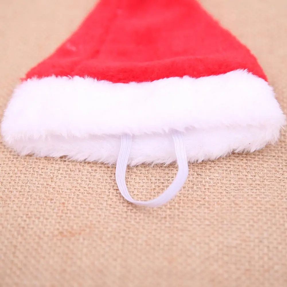 MeterMall Cute Red Plush Santa Hat with White Lace for Pet Dogs Christmas New Year Decoration Cap Wear Ornament | Дом и сад