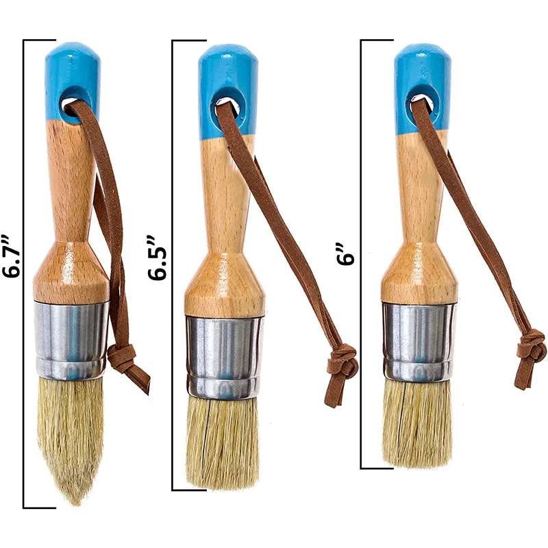 Набор кистей из чистой щетиной ручной работы эргономичные ручки ручная работа (3