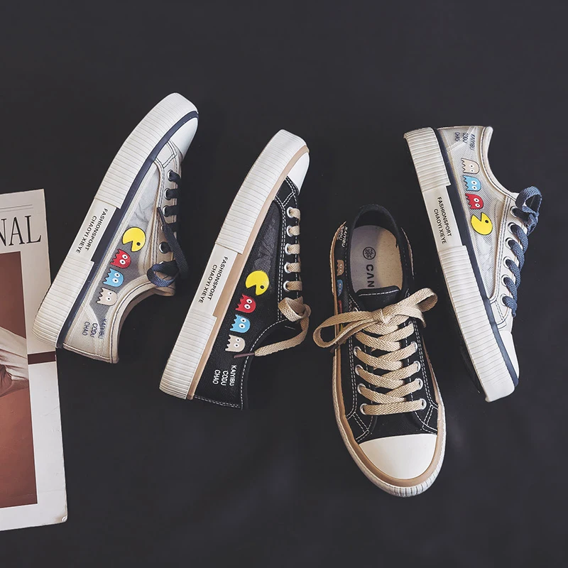 

Summer mesh breathable ladies canvas shoes 2021 new anime cartoon cute canvas shoes woman vulcanize shoes Sneakers