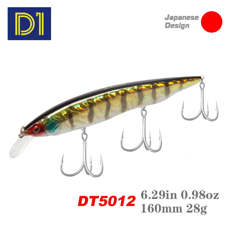 

D1 Sinking Big Minnow Fishing Lures 120mm 160mm Wobblers Crankbait Seabass Pike For Baits Tungsten beads Fishing Accessories