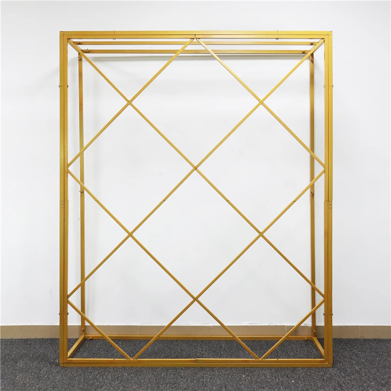 JAROWN-Soporte de flores para decoraci&oacute;n del hogar, marco cuadrado geom&eacute;trico, para fondo de boda, cuadr&iacute;cula, Cruz, rectangular, fiesta de cumplea&ntilde;os-3