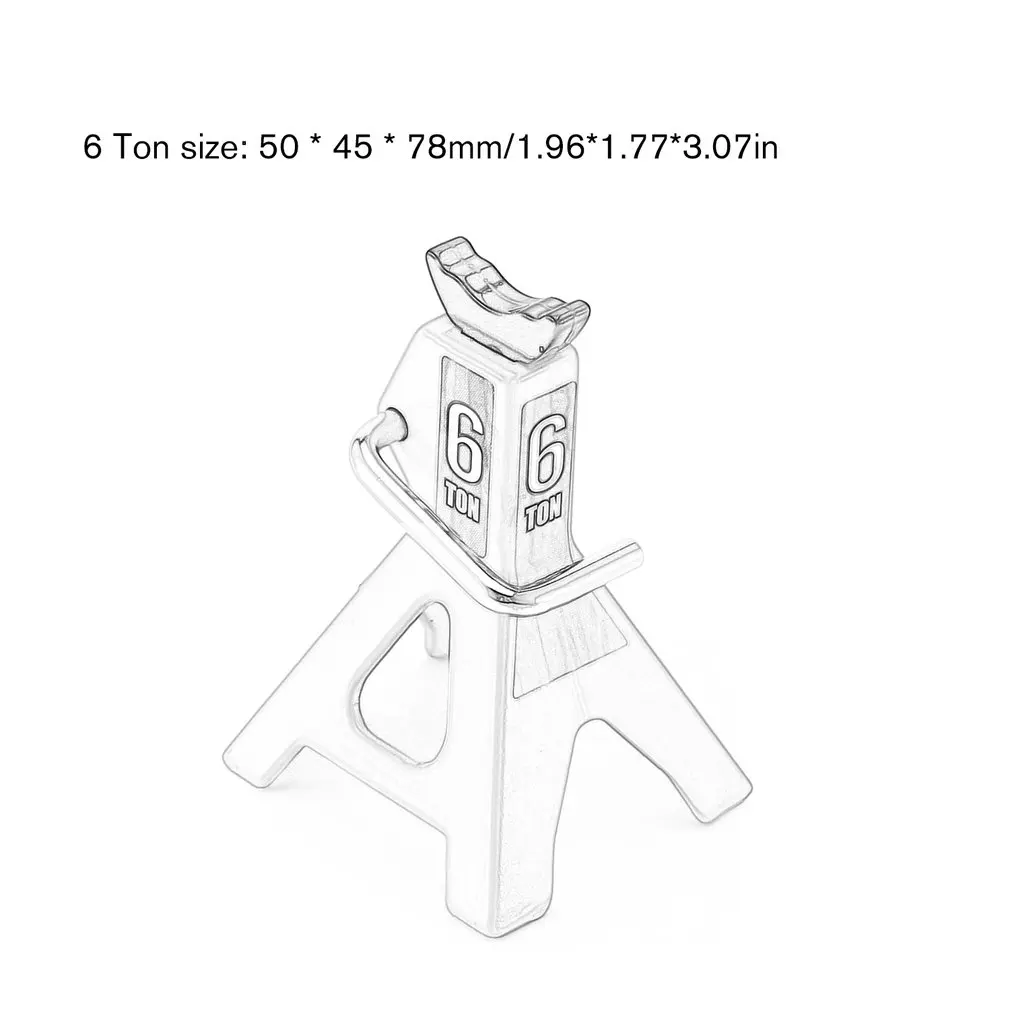 

6 Ton Scale Metal Simulation Height Jack Stand Repair Tool for 1/10 D90 Axial Wraith SCX10 Crawler RC Off-road Car