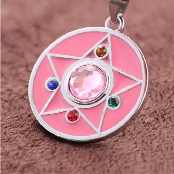 

1 Pcs Cute Anime Sailor Moon Pendant Necklaces Magic Pentacle Necklace Sailor Moon Gift for Girls Figure Toys