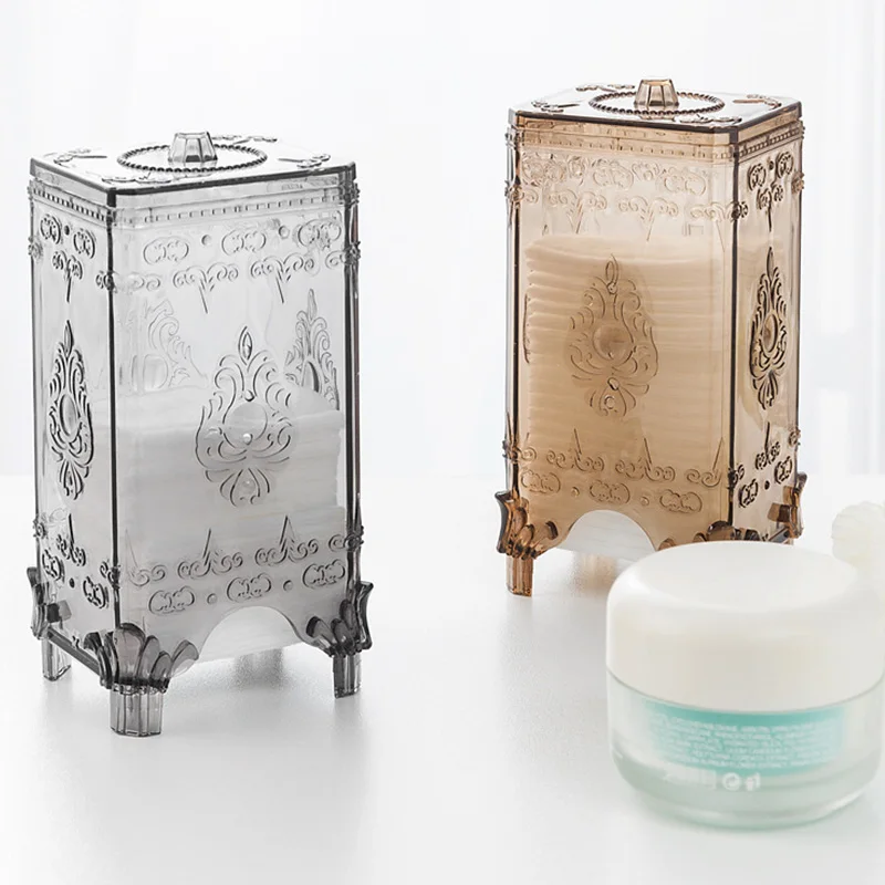 1 шт. Настольный ящик для хранения ватных дисков прозрачная коробочка из пластика