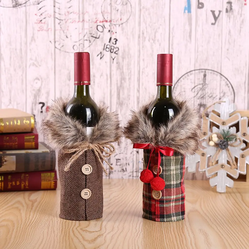 

Bottle Dust Cover Santa Claus Wine Bottle Dust Cover Xmas Christmas Decorations For Home Exquisite Dinner Table Decor