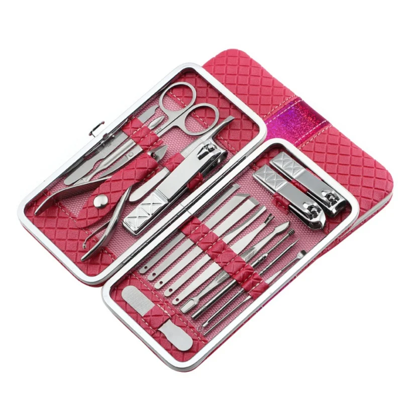 

18 pcs Manicure Nail Clipper Set Household Stainless Steel Ear Spoon Nail Clippers Manicure Tool Pedicure Nail Scissor