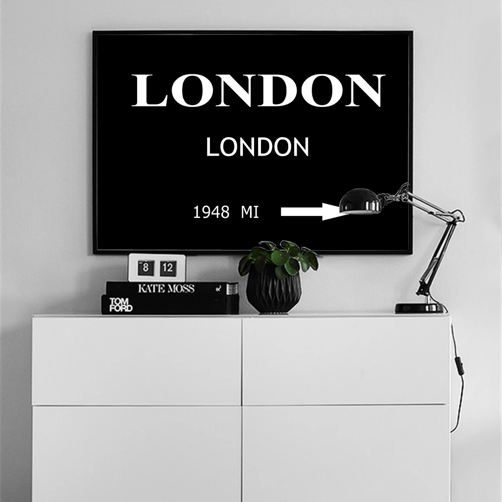 Фото Модульные картины в скандинавском стиле с изображением лондонских букв для