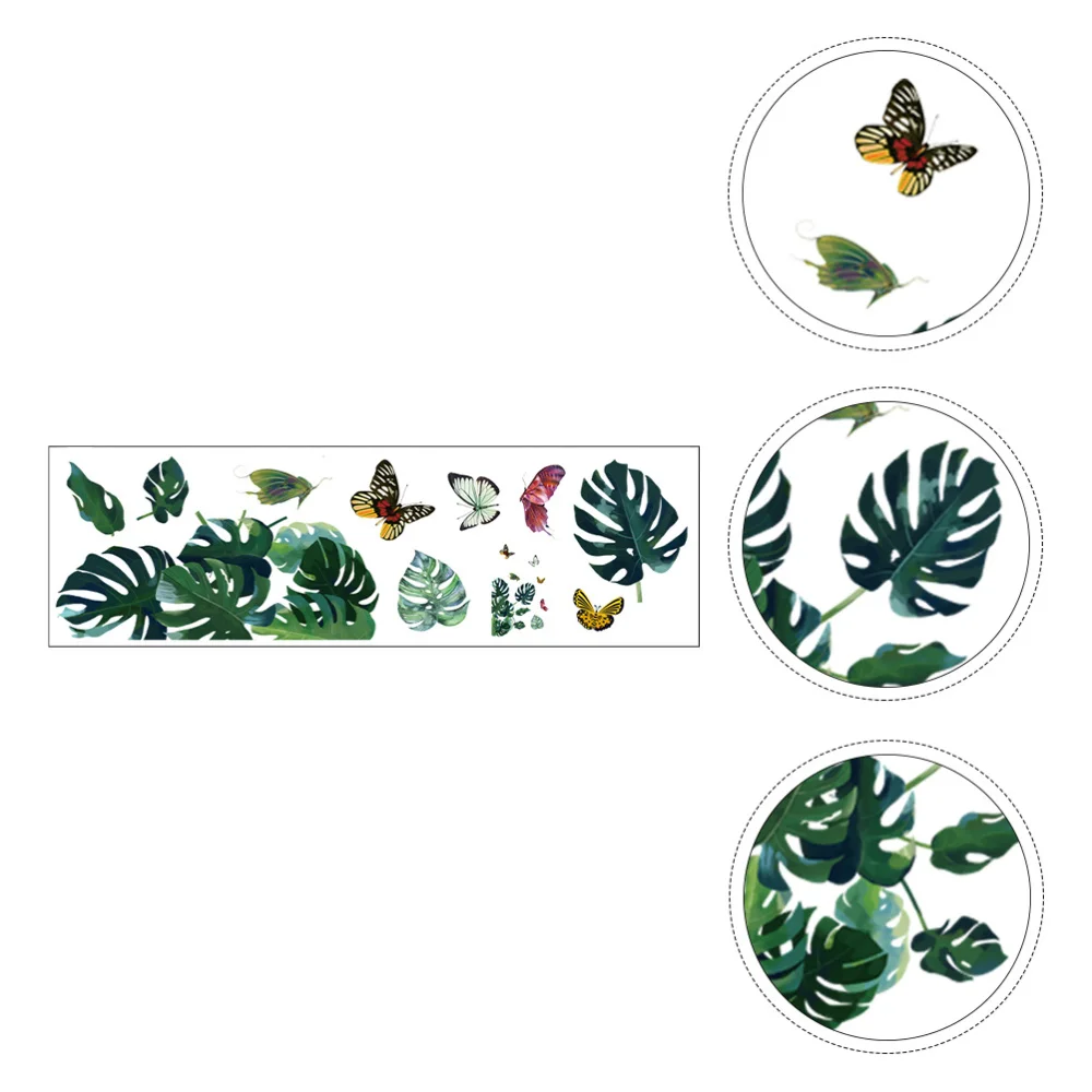 

2 Sheets Vivid Plant Butterflies Wall Art Sticker Wall Art Decal Wallpaper