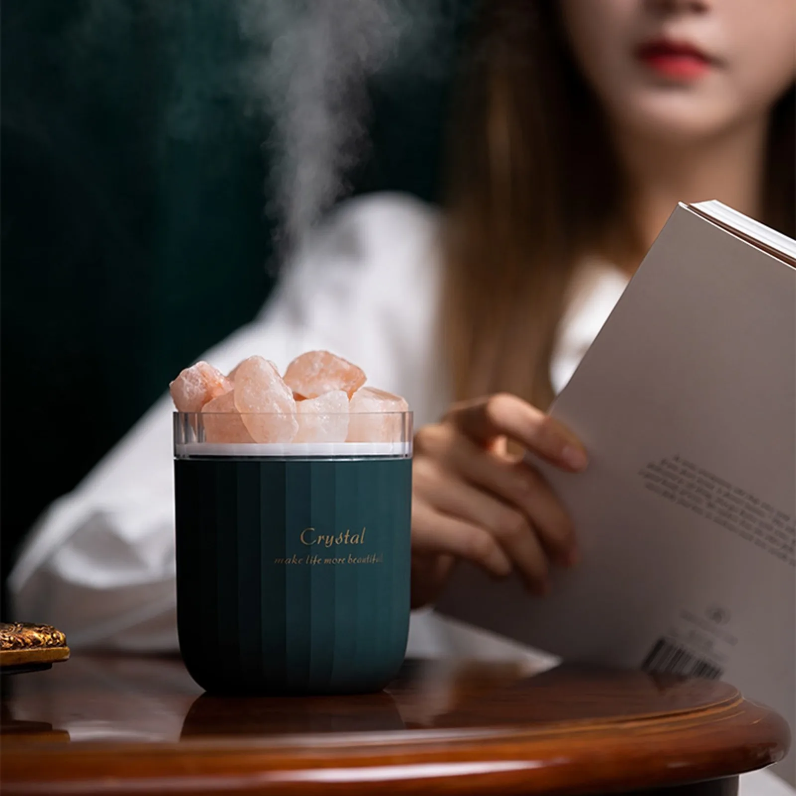 

USB Portable Crystal Aromatheraphy Humidifier Wireless Aroma Essential Oil Diffuser Air Humidificador with Atmosphere Lamp Home