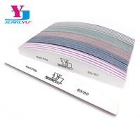 100pcslot nail file strong sandpaper washable nail buffer emery board 80100150180240320 grit manicure wood care boat files