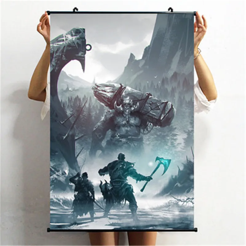 90X60CM God of War Kratos плакат декоративной живописи ткань прокрутки живопись спальня настенные вешалки фигурка модель X2307 - Цвет: 90X60CM