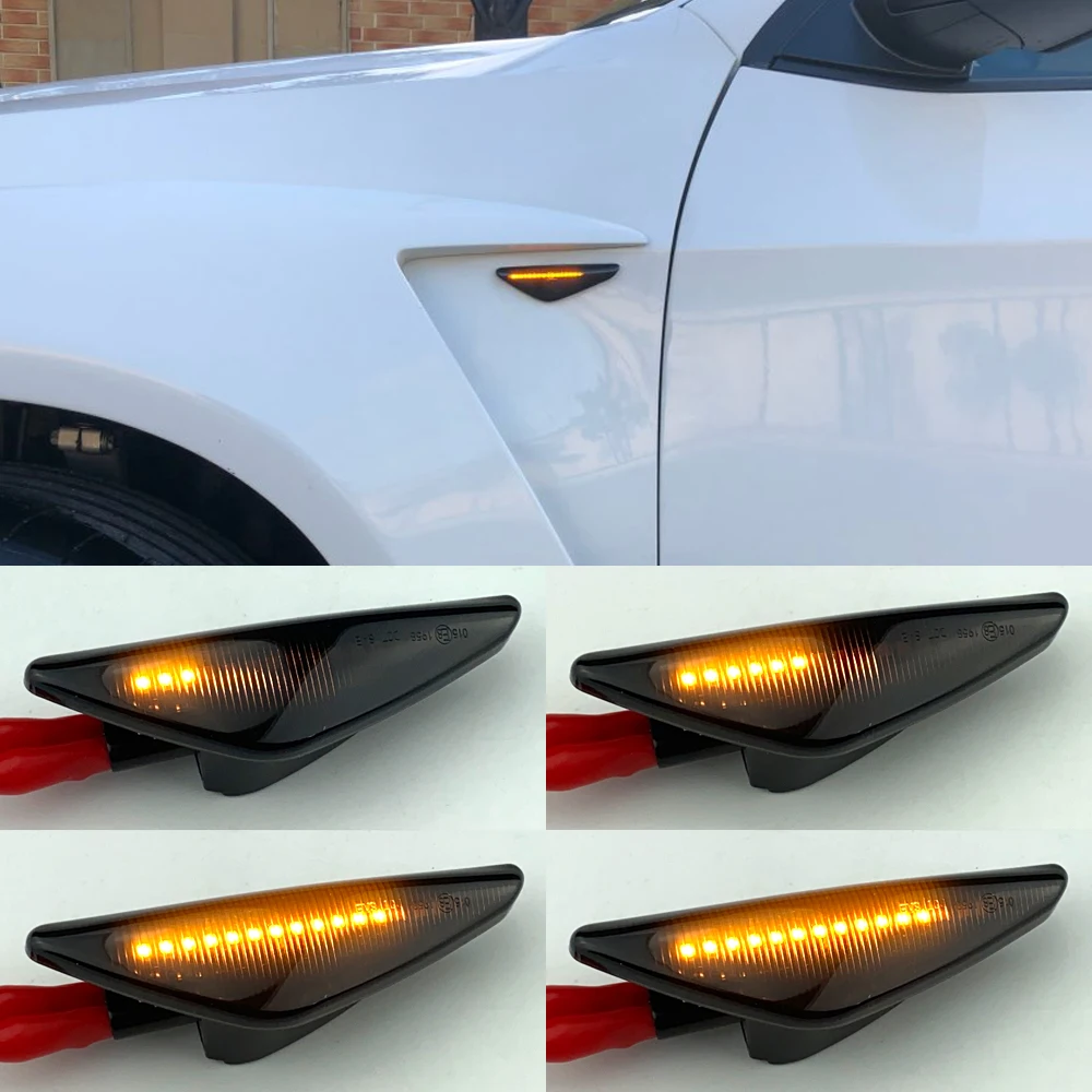 

2pc LED Dynamic Turn Signal Light Side Fender Marker Lamp Sequential Indicator Light For BMW X3 F25 X5 E70 X6 E71 E72 2008-2014