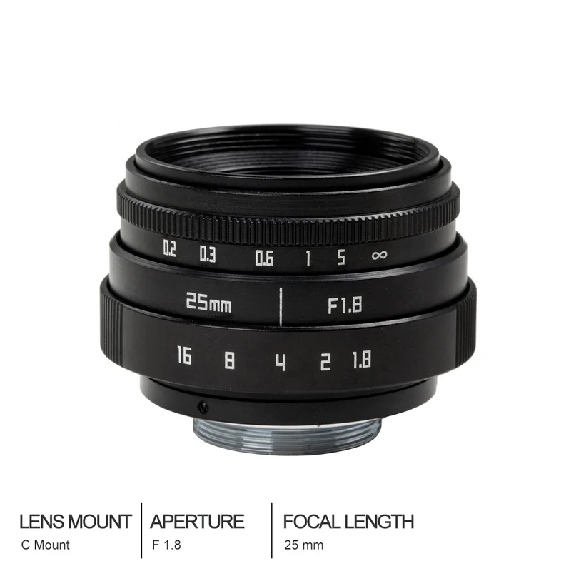 

25 мм F1.8 Мини Cctv C крепление широкоугольной оптической линзы для Sony Voor Nikon Voor Canon Dslr камеры