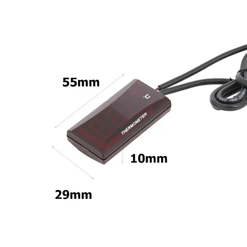 0-120 Цельсия DC12V Универсальный мотоцикл термометр для измерения температуры воды мото сигнализация СВЕТОДИОДНЫЙ Цифровой Инструмент термометр