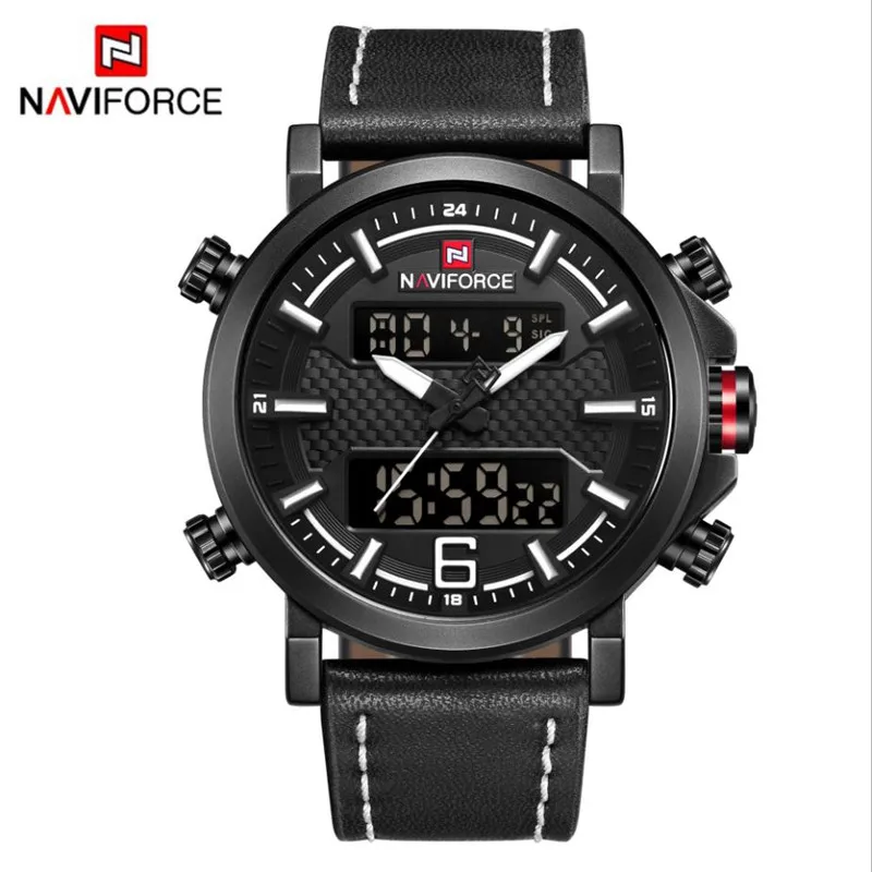 04 NAVIFORCE Lingxiang 9135 часы мужские роскошные Стальные кварцевые часы мужские деловые часы с хронографом спортивные наручные часы 30 м водонепроницаемые - Цвет: 04