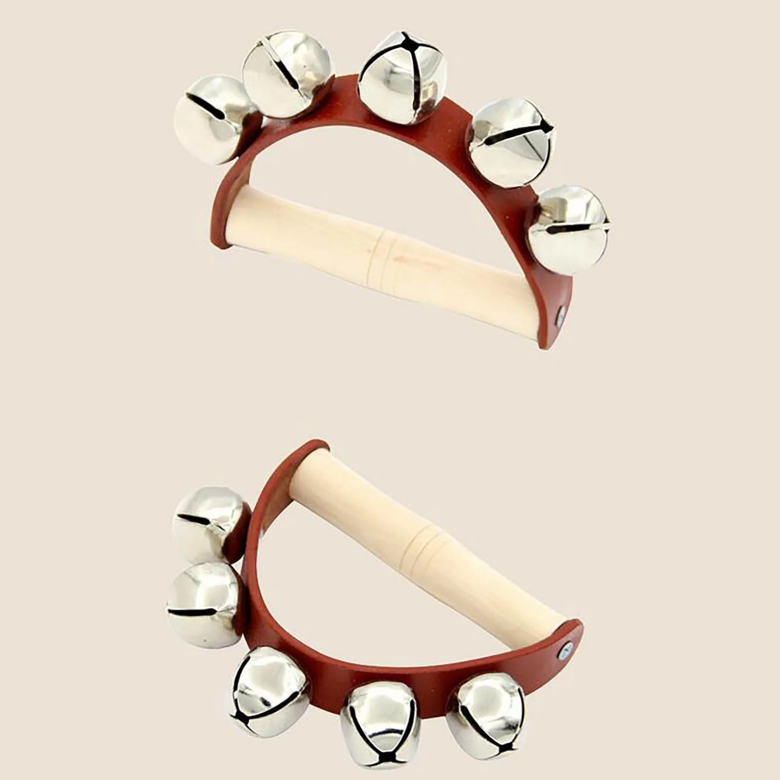 

New Bell Percussion Instrument Five Bell Leather Hand Bell Bracelet Bell Coax Baby Rattle Toy Baby Entertainment Toys