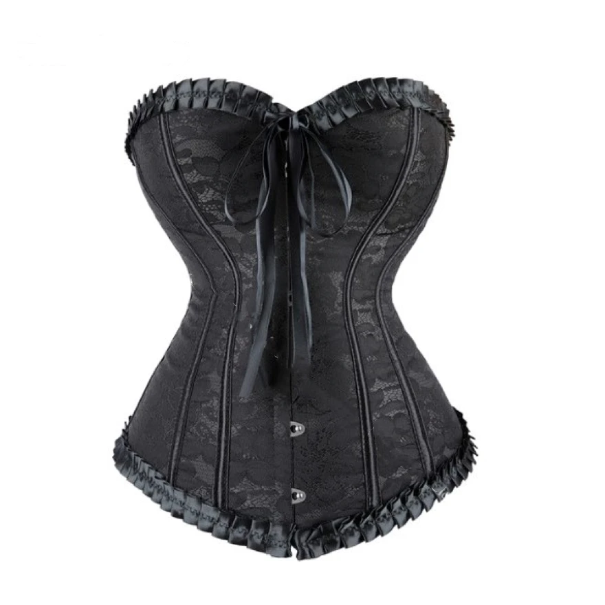 Винтажное женское сексуальное нижнее белье корсет-бюстье из парчовой ткани