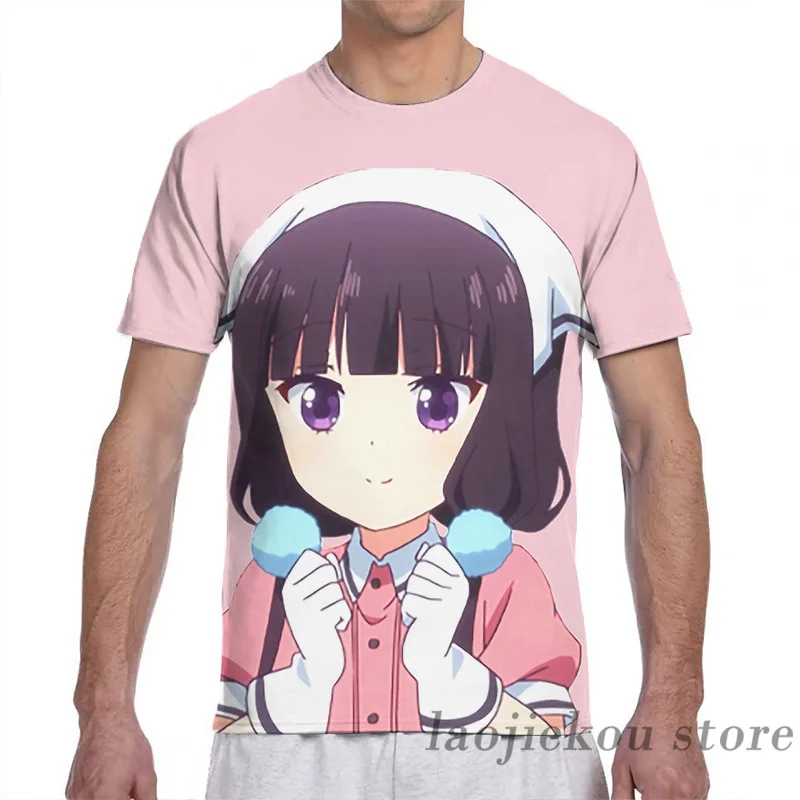 Мужская и женская футболка Maika Sakuranomiya Blend S с аниме принтом модная коротким