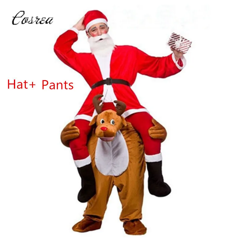 Одежда для косплея Санта Клауса костюмы талисманов катания на мне одежда
