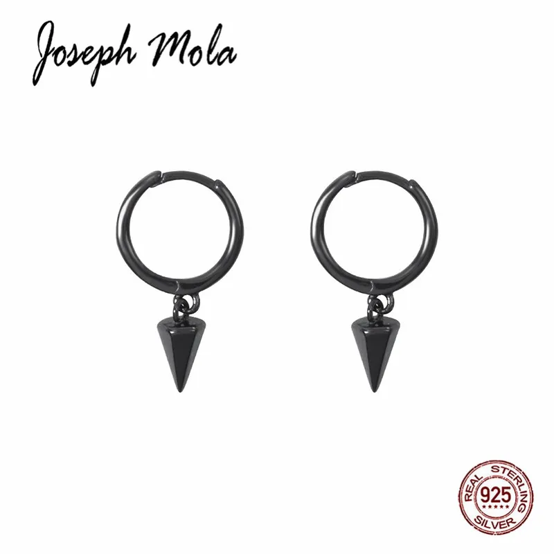 Joseph Mola 100% стерлингового серебра 925 1 Пара Модный панк маленький кулон конус серьги