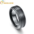Обручальное мужское кольцо BONLAVIE, мужское кольцо черного цвета в форме колеса, ширина 8 мм, толщина 2,3 мм, кольцо из карбида вольфрама для мужчин