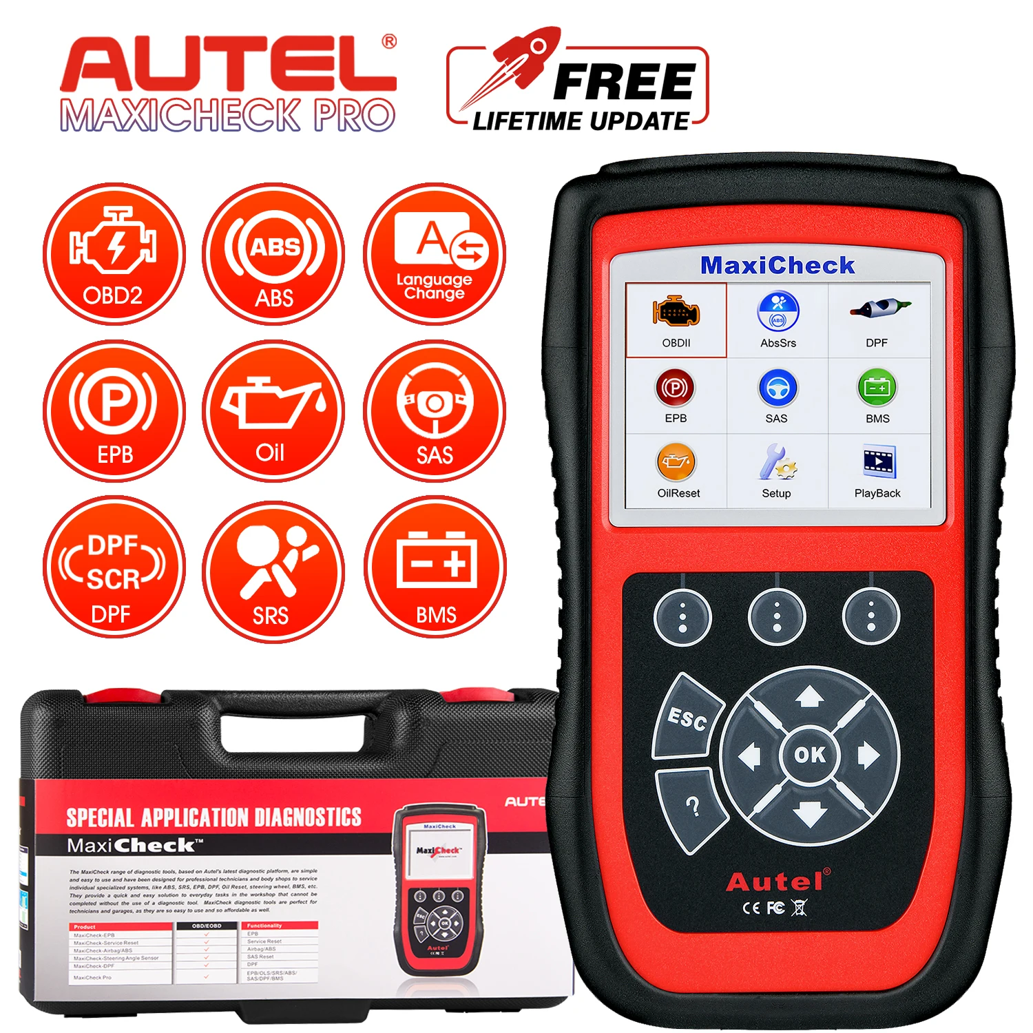 Autel MaxiCheck Pro OBD2 автомобильный сканер Автомобильный диагностический инструмент OBD 2