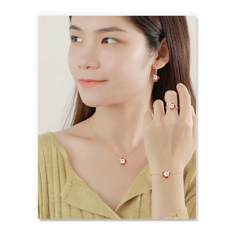 

S'STEEL Santa Claus Drop Earrings 925 Sterling Silver Earring For Women Korean Gift Christmas Earrings Arracadas Fine Jewelry