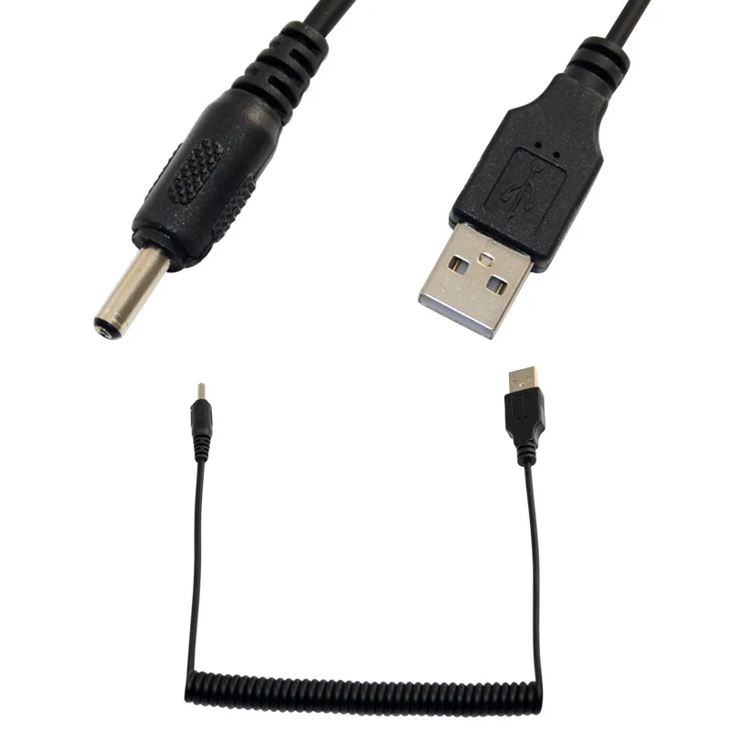 Пружинный Спиральный USB кабель 2 0 A штекер для DC разъем питания Женский 3 5 мм x 1 м |
