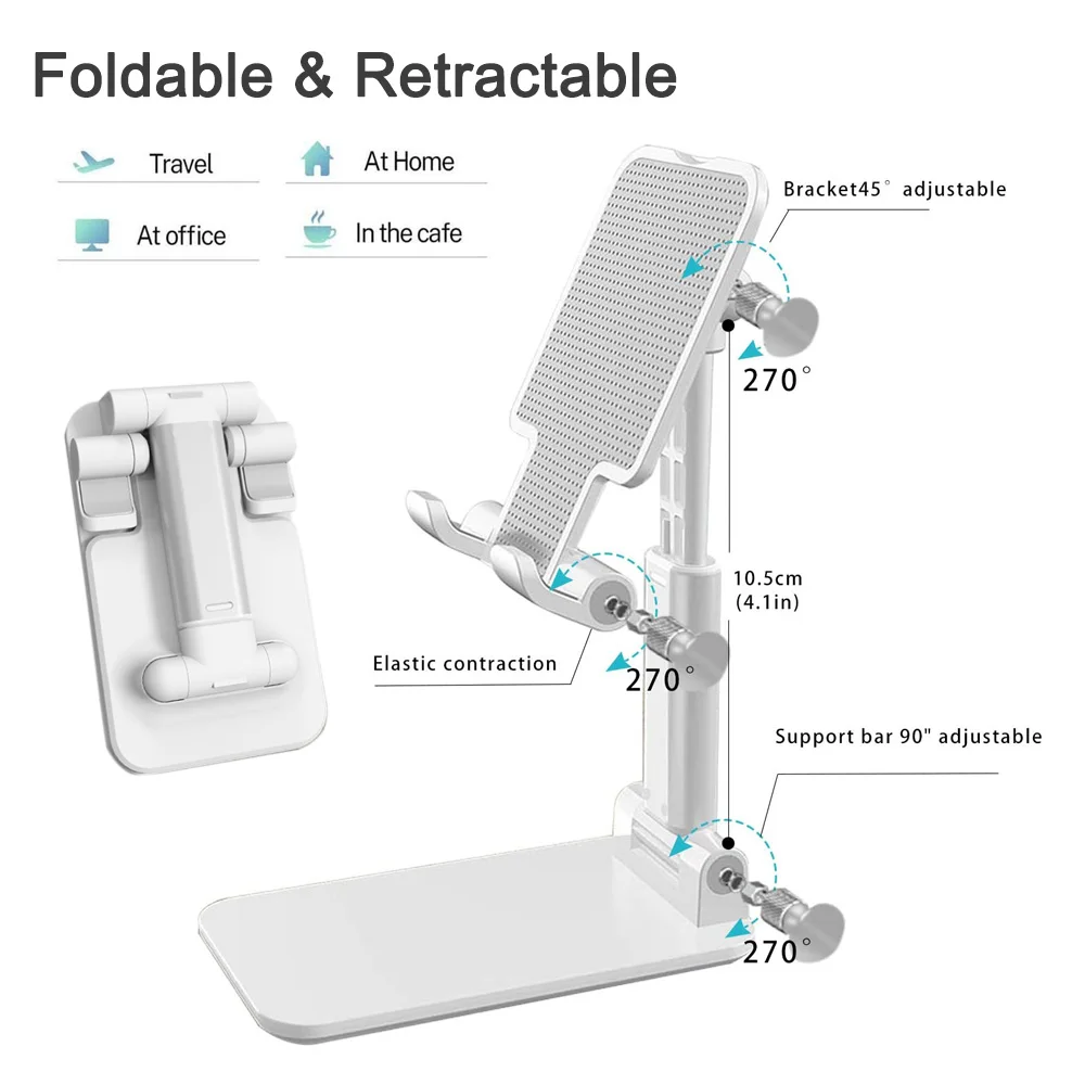 

Metal Desktop Tablet Holder Table Cell Foldable Extend Support Desk Mobile Phone Holder Stand For iPhone iPad Adjustable