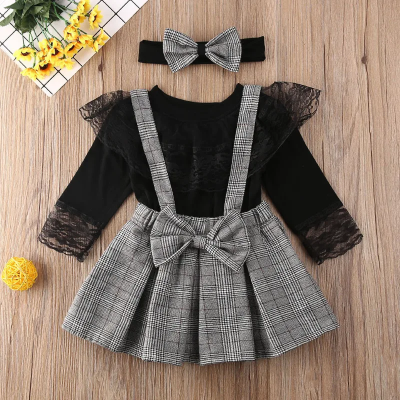 Комбинезон с длинным рукавом и юбка на весну/осень|Комплекты одежды для девочек| |