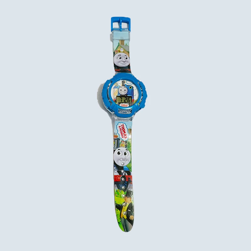 Детские часы Thomas and Friends с 3D проекцией и накладкой светящиеся Мультяшные цифровые