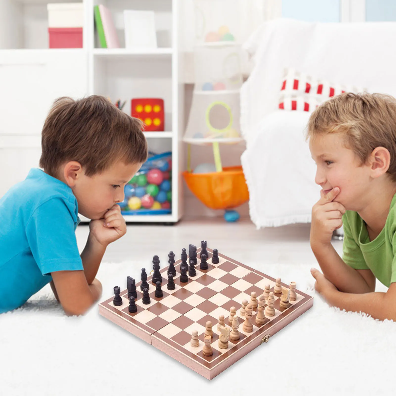 

Adult Table Game Wooden Chess Handmade Chess Board Foldable Portable Chess