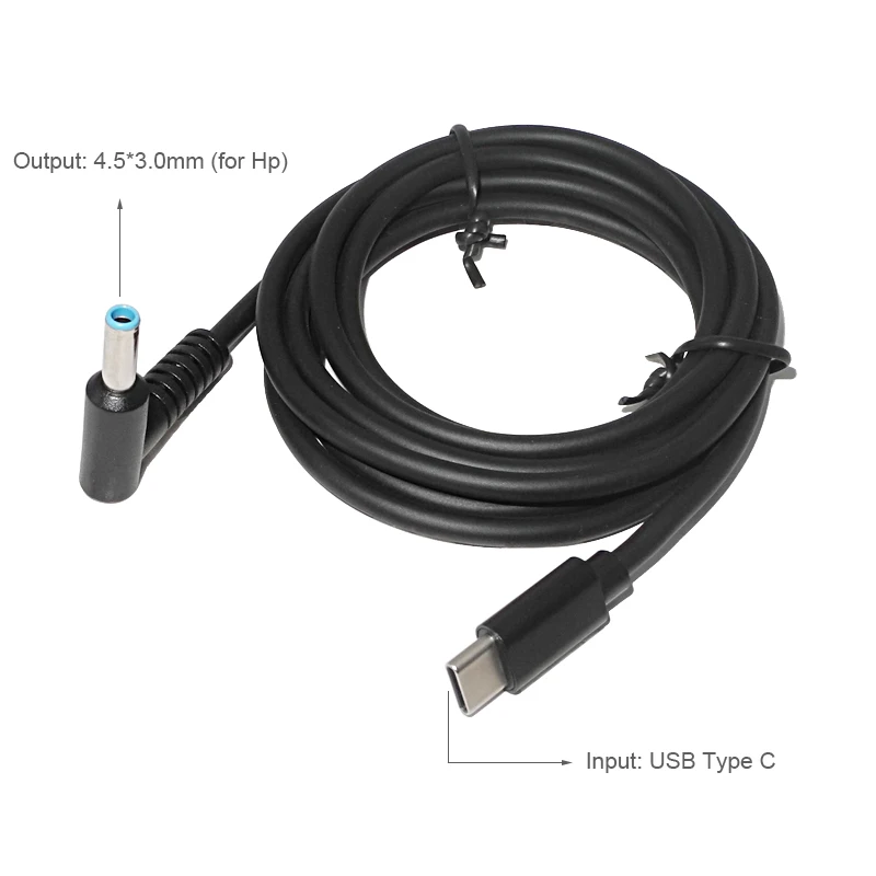 Адаптер питания USB Type C PD переходник на 4 5*3 0 мм кабель для зарядки ноутбука шнур HP