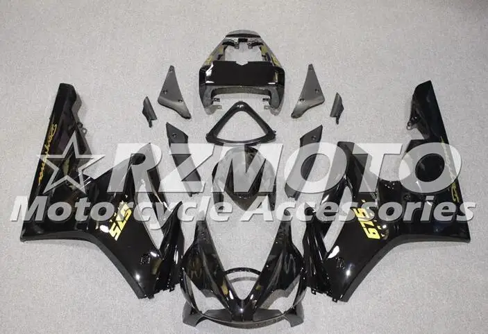 

4 Gifts New Injection ABS Motorcycle Fairings Kit Fit for Triumph Daytona 675R 675 2006 2007 2008 06 07 08 Custom black golden