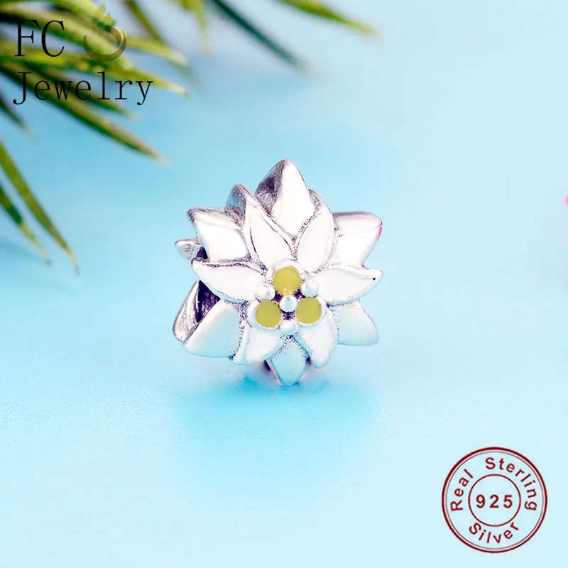 FC Jewelry Fit оригинальный бренд Шарм браслет 925 серебряный желтый цветок из белой
